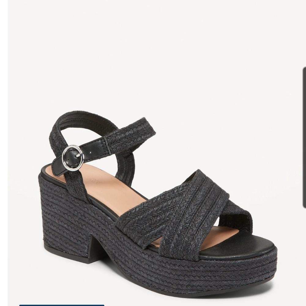 Espadrille Cross-Strap Platform Sandals